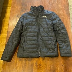 NORTH FACE MOSSBUD SWIRL REVERSIBLE INSULATED JACKET GIRLS' SIZE LARGE 14-16.